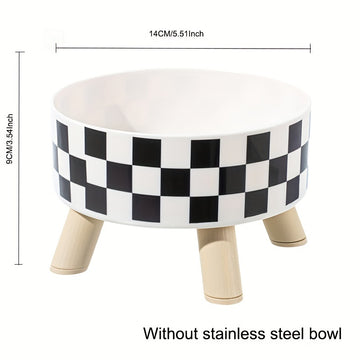 Plaid tall ceramic bowl